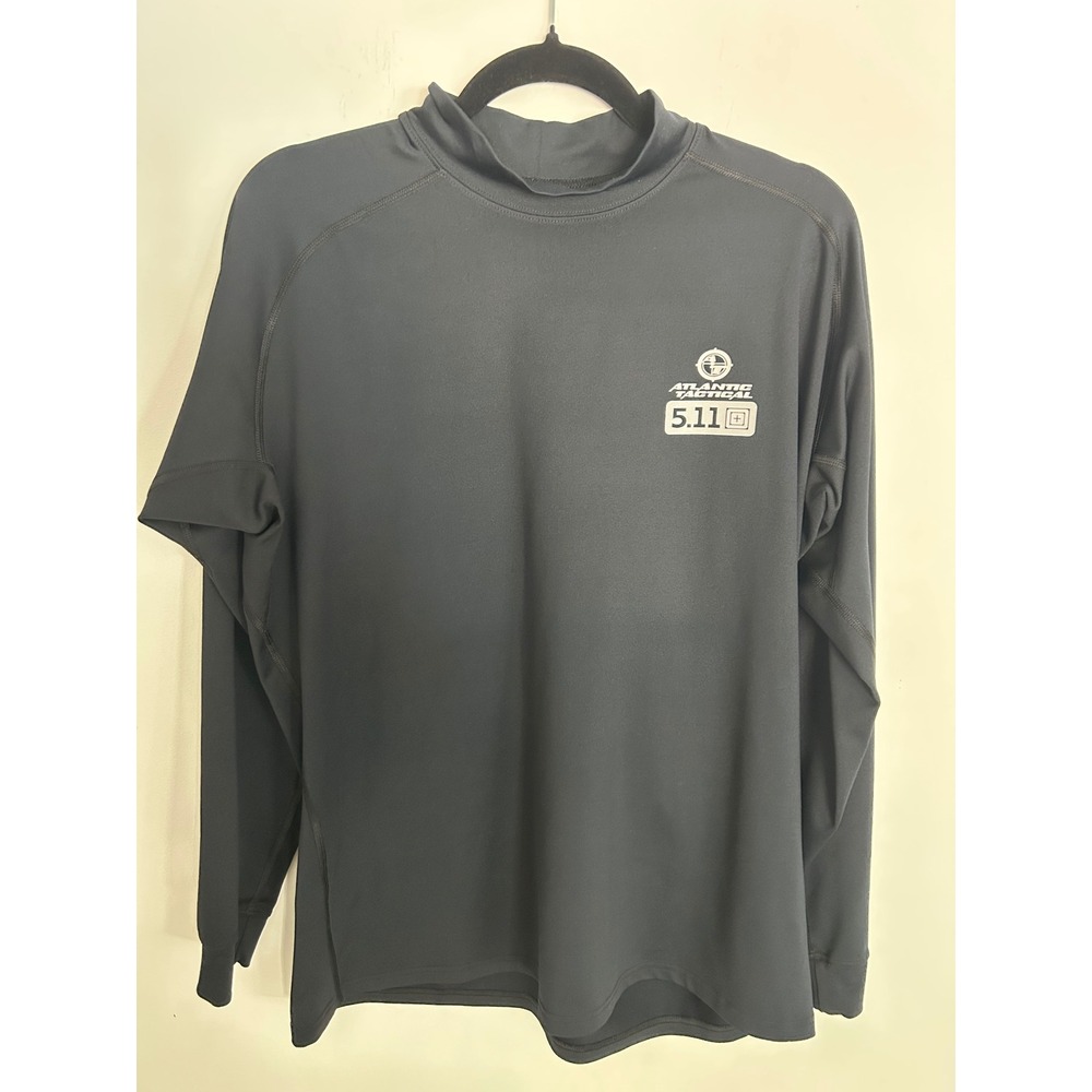 5.11 Tactical Atlantic Tactical Men Black Mock Neck Long Sleeve Shirt Medium